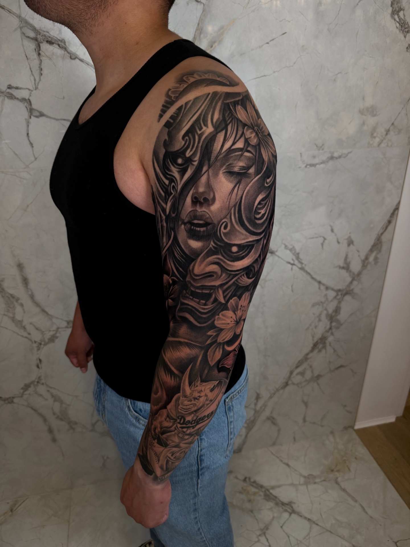 Black and grey realism tattoo by Rob Robles 7